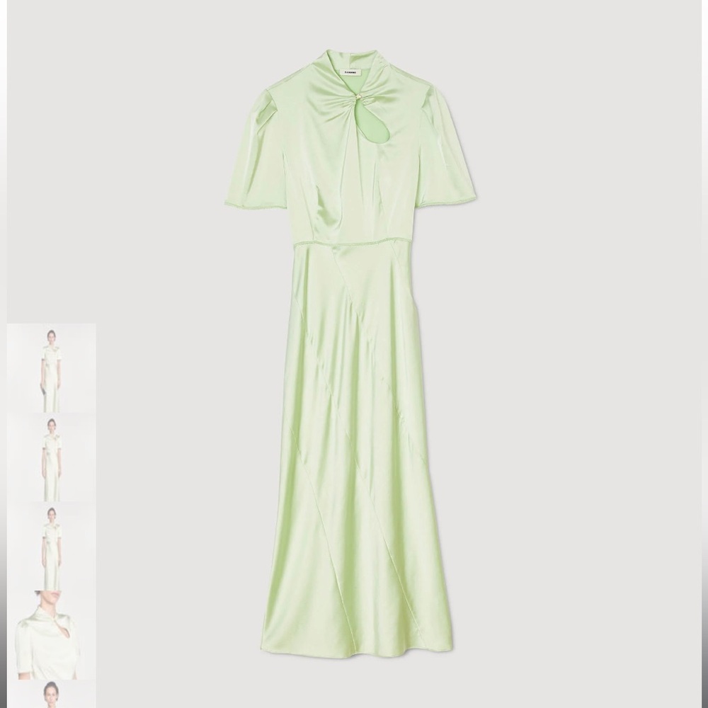 Sandro satin effect maxi dress nwt